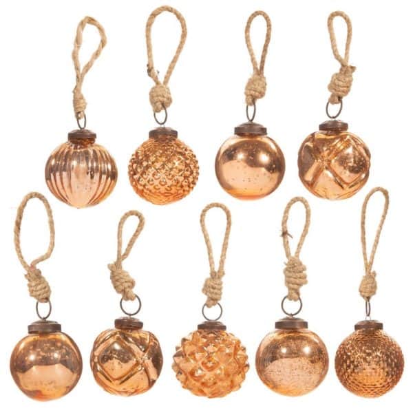 Copper Crackle Glass Mini Baubles Copper Crackle Glass Mini Baubles