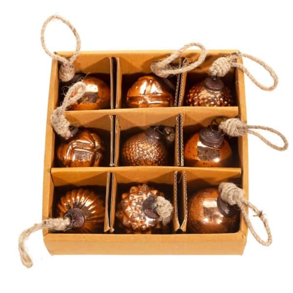 Copper Crackle Glass Mini Bauble Copper Crackle Glass Mini Baubles