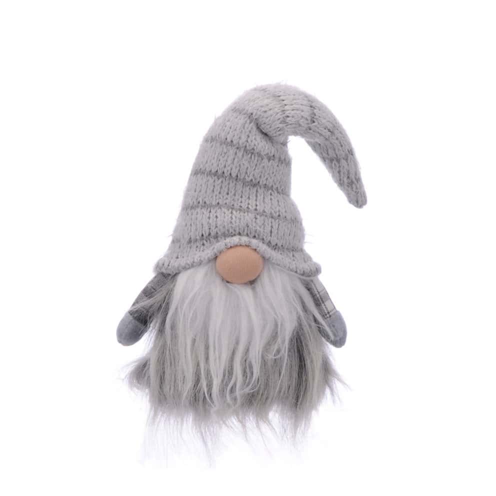 31cm sitting grey gonk with grey hat - The Festive Farm Shed