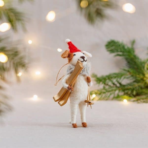 Felt Hanging Ski Dog Christmas Tree Decoration Jack Russell Felt Hanging Dog Christmas Tree Decoration Ski Jack Russell