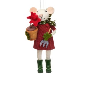 Gardening Mouse Felt Hanging Decoration Christmas Trees