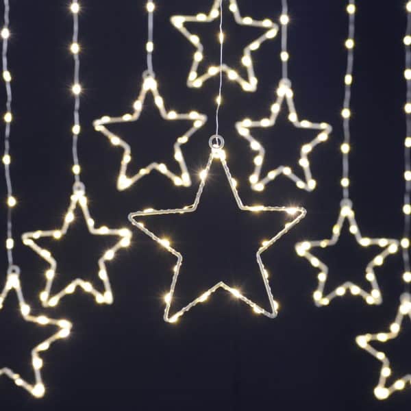 P043873 Warm White Star Curtain P043873 Warm White Star Curtain