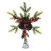 33CM Red Berries and Pine Tree Topper