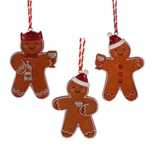 Gin gingerbread Hanging Christmas Decorations