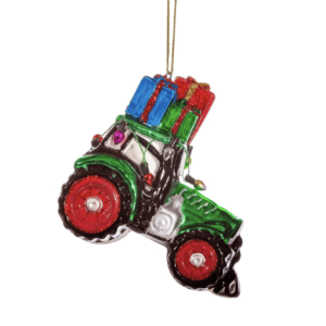 Fendt style Green Tractor Christmas Bauble