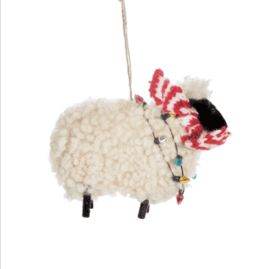 Sheep in scarf hanging decoration