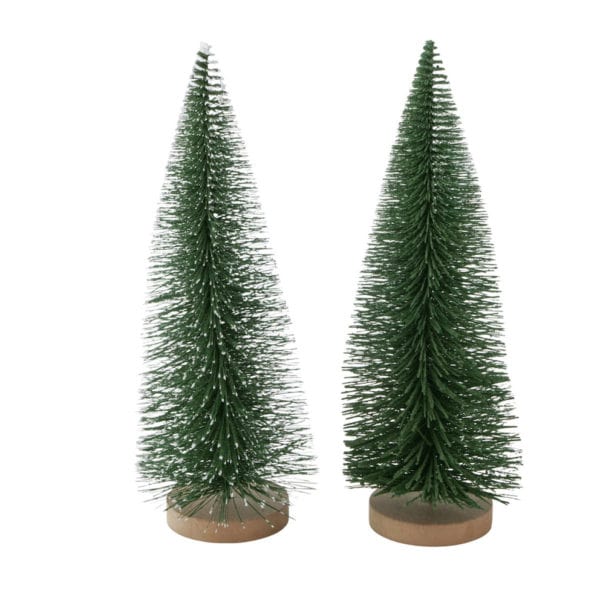 Bottle Brush Christmas Trees on a Wooden Base Bottle Brush Christmas Trees on a Wooden Base