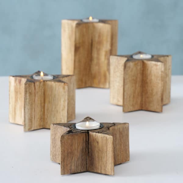Wooden Christmas Star Tea Light Holders Wooden Christmas Star Tea Light Holders