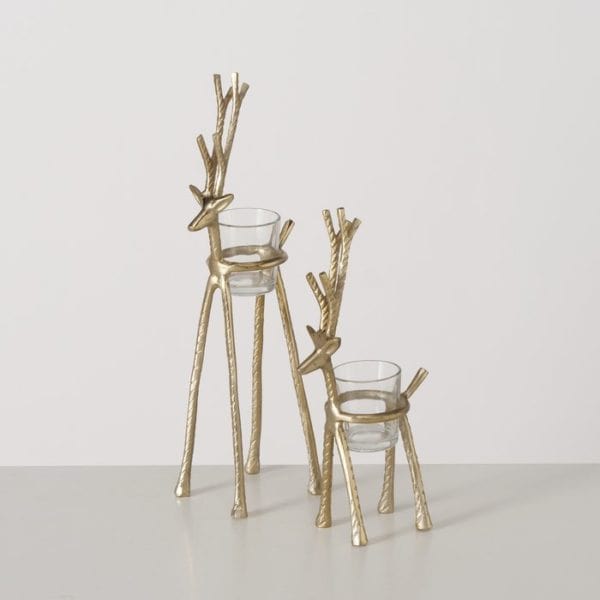 Alfred Tall Deer Gold look Tealight Holders Alfred Tall Deer Gold look Tealight Holders