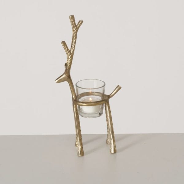 Alfred Tall Deer Gold look Tealight Holders Alfred Tall Deer Gold look Tealight Holders