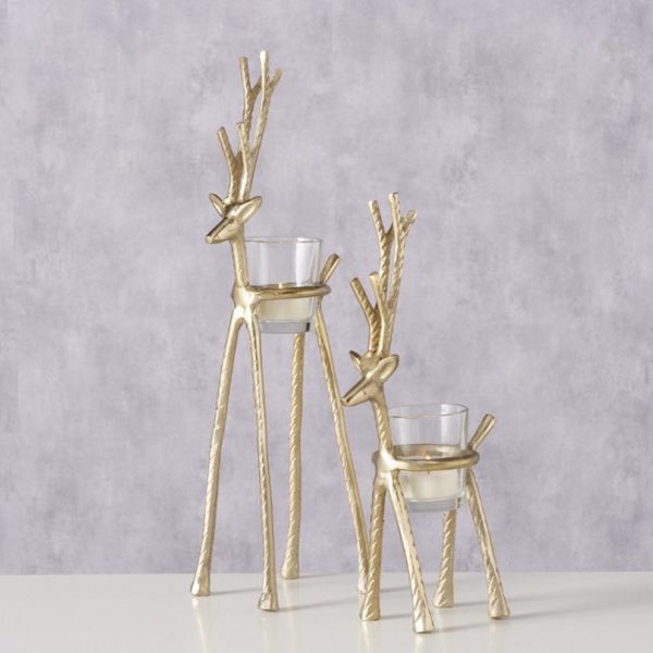 Alfred Tall Deer Gold Colour Tealight Holders Alfred Tall Deer Gold Colour Tealight Holders