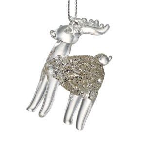 Glass Reindeer with Glitter Coat