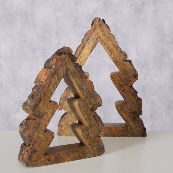 Set of 2 Decorative Wooden Christmas Trees Set of 2 Decorative Wooden Christmas Trees