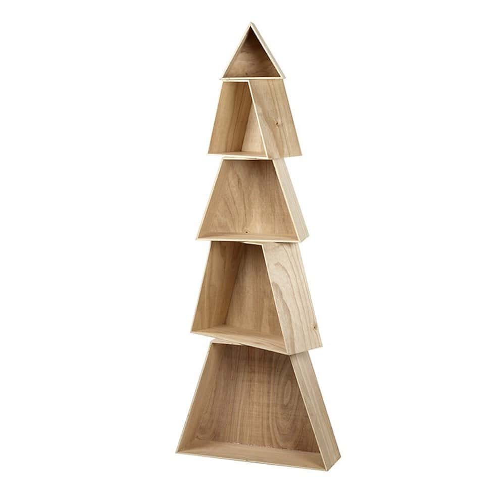 Wooden Christmas Tree Shape Shelves
