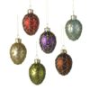 Egg shaped baubles royal colours glitter