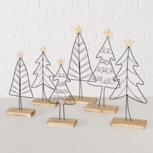 Decorative Metal Nordano Christmas Tree Figure on a stand