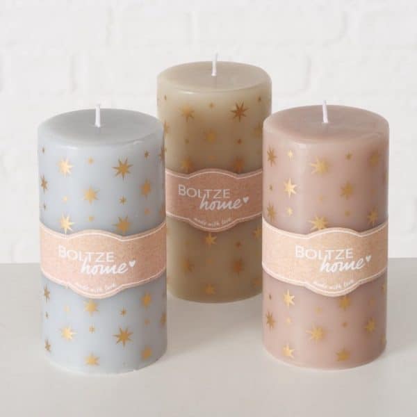 Grace Stars Assorted Pillar Candle Grace Stars Assorted Pillar Candle