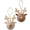 Round Wooden Ball Hanging Reindeer Christmas Decoration Round Wooden Ball Hanging Reindeer Christmas Decoration