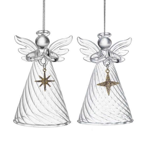 Glass Angels Holding Stars Mix Glass Angels Holding Stars Mix