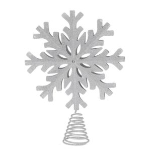 Silver Metal Sparkly Snowflake Tree Topper