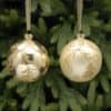 8cm 2 Assorted Swirl Leaf Balls - Shiny Gold & Matt Gold Baubles