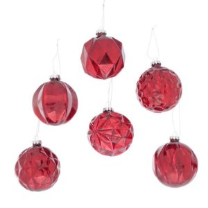 Raven Red Glass Christmas Baubles