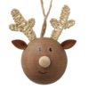 Round Wooden Ball Hanging Reindeer Christmas Decoration Round Wooden Ball Hanging Reindeer Christmas Decoration