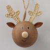 Round Wooden Ball Hanging Reindeer Christmas Decoration Round Wooden Ball Hanging Reindeer Christmas Decoration