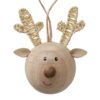 Round Wooden Ball Hanging Reindeer Christmas Decoration Round Wooden Ball Hanging Reindeer Christmas Decoration