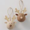 Round Wooden Ball Hanging Reindeer Christmas Decoration Round Wooden Ball Hanging Reindeer Christmas Decoration