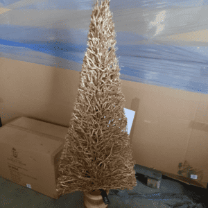 Gold Wooden Christmas Tree Figure