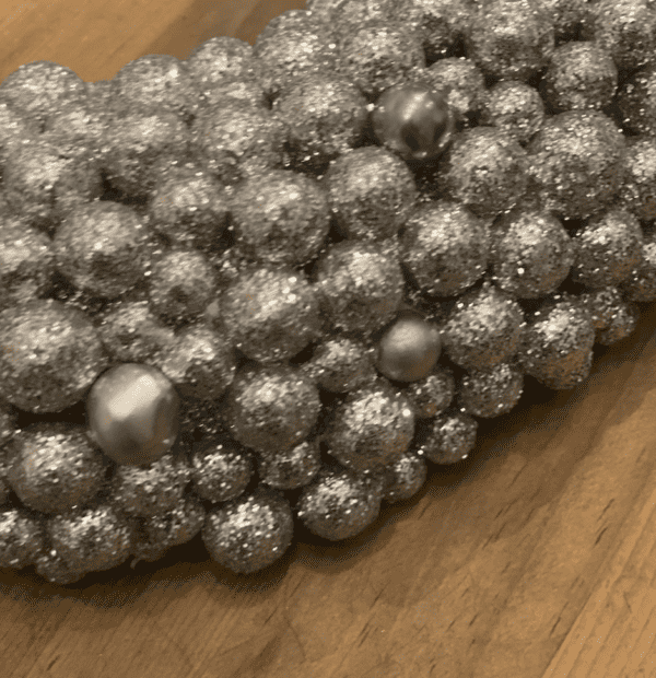 Silver Beaded Hanging Ornament