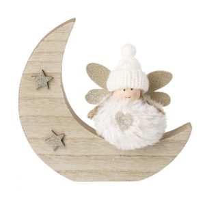 Fluffy Fairy on a moon matching Christmas Decor