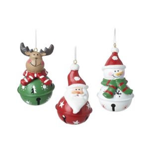 Deer Santa & Snowman Bell Tree Decor