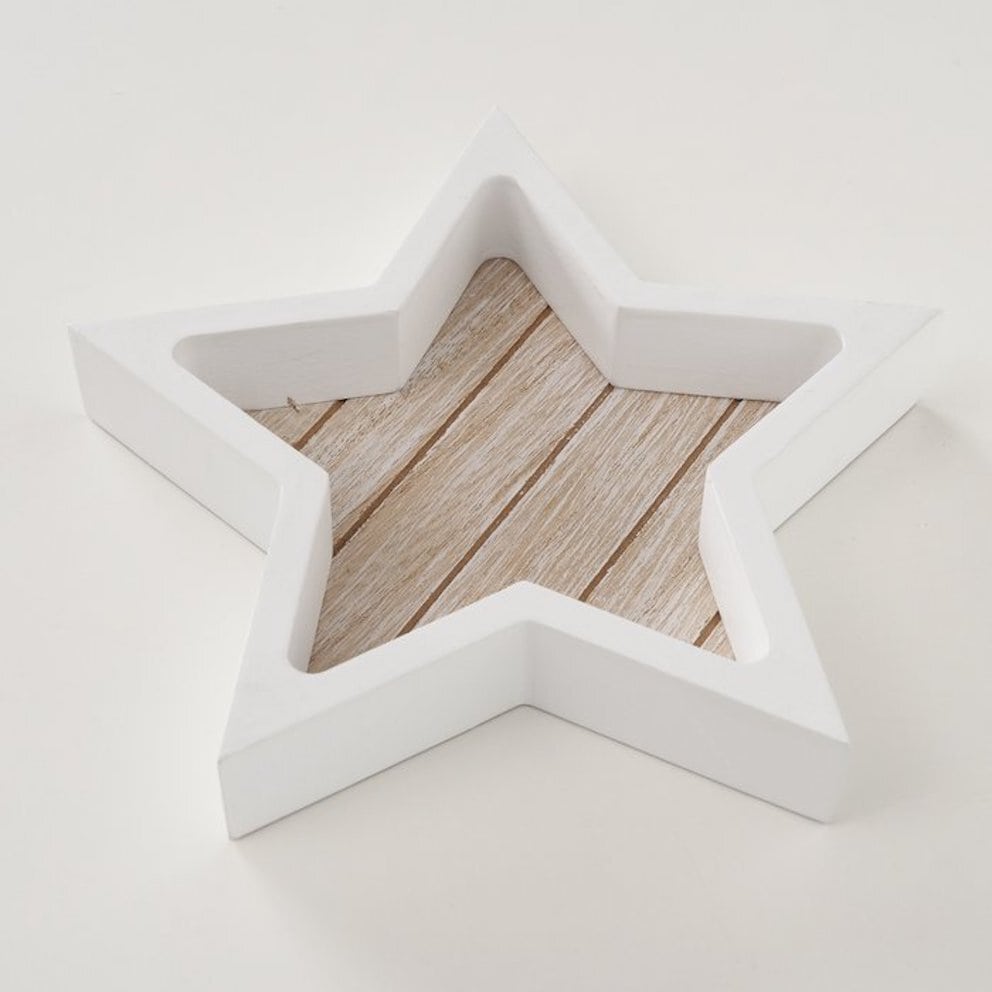 Set of 3 Wooden Star Trays, Stern Boltze Christmas Decor