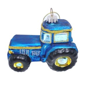 Blue Tractor Christmas Tree Decoration Bauble