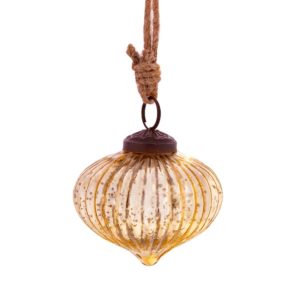 Gold Crackle Glass Onion Bauble SILVXM111_A