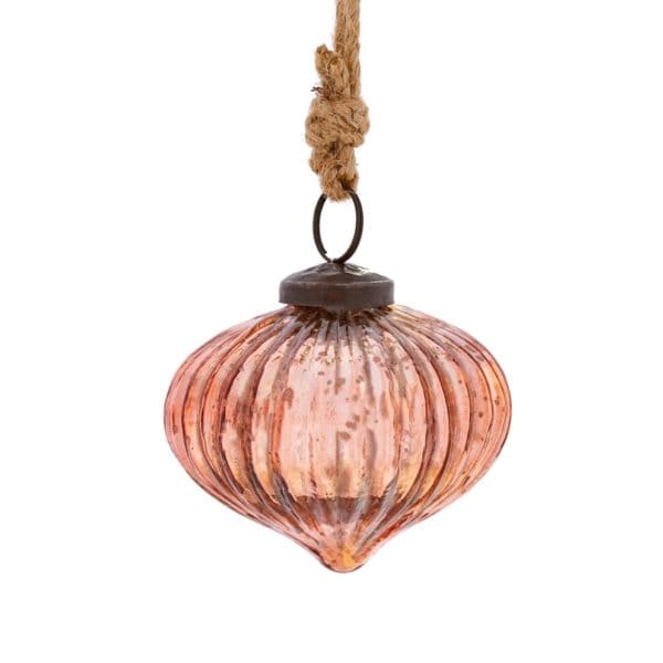Copper Crackle Glass Onion Shaped Bauble Copper Crackle Glass Onion Shaped Bauble