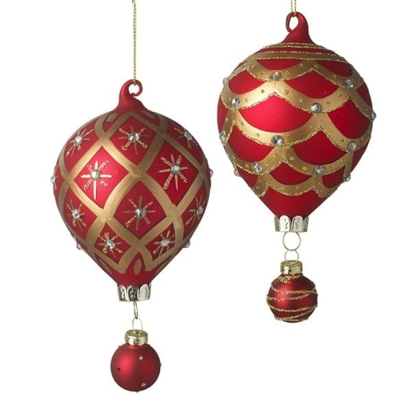 Gold And Red Glass Balloon Baubles Gold And Red Glass Balloon Baubles