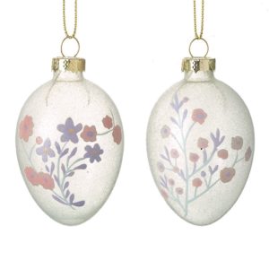 Glass Egg Shaped Easter Baubles