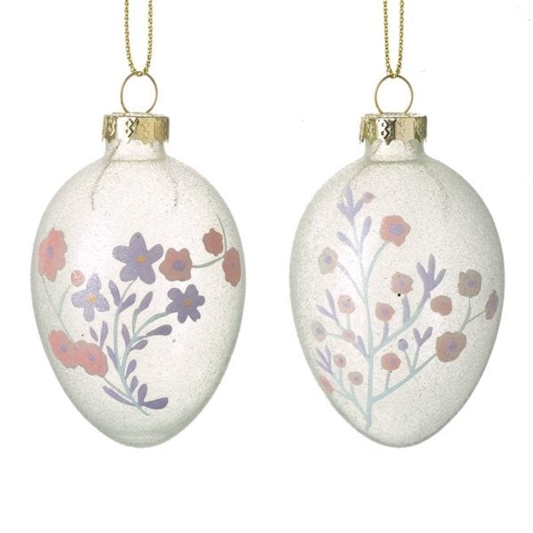 Glass Egg Shaped Easter Baubles