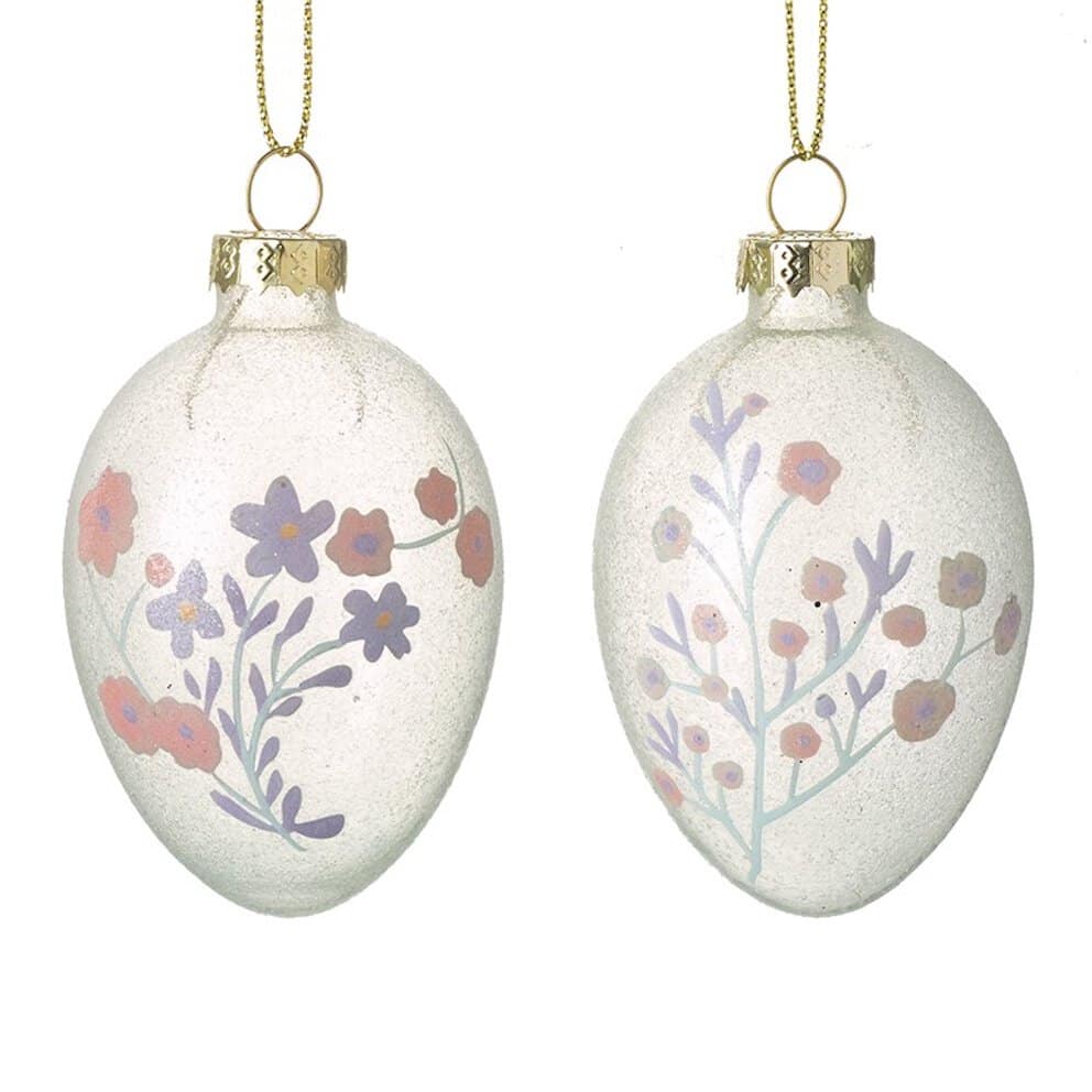 Glass Egg Shaped Easter Baubles