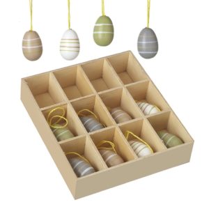 Small Stripy Hanging Decorative Eggs