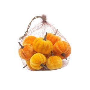 12 Orange Pumpkins in Net Bag