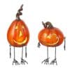 Metal And Resin Pumpkin Mix Led Light Up