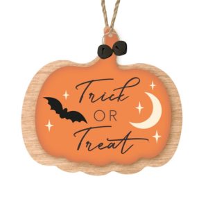 Wooden Pumpkin Trick Treat Hanger