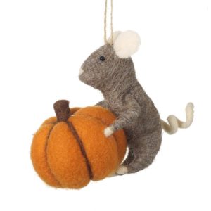 Wool Mouse with Pumpkin ZFF320