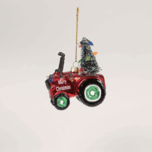 Merry Christmas Red Tractor Bauble