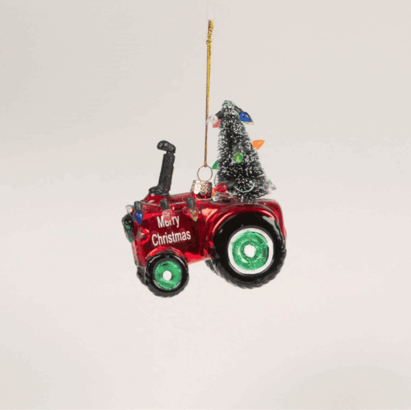 Merry Christmas Red Tractor Bauble Merry Christmas Red Tractor Bauble